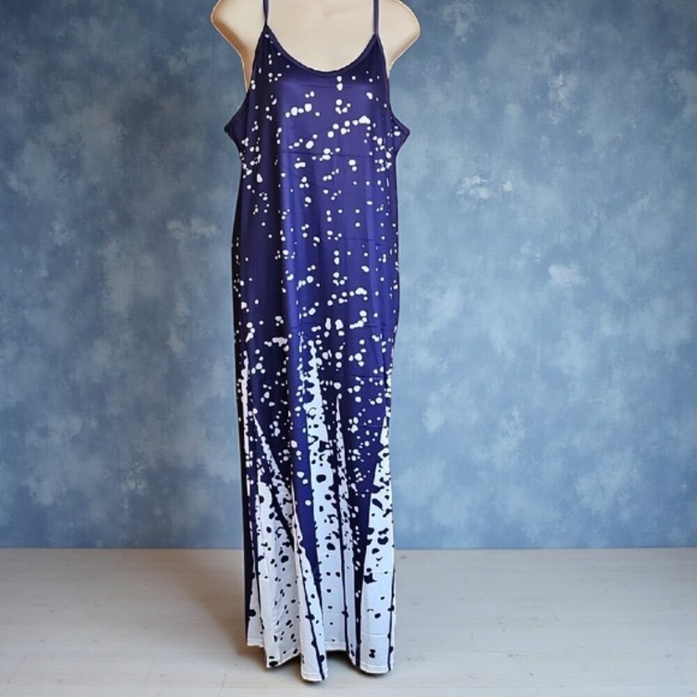 spaghetti straps plus size maxi dress stretchy not worn Plus XXL